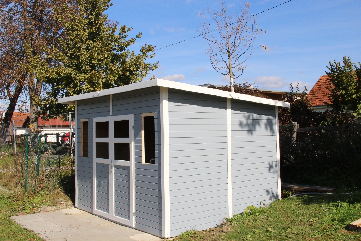 Aufbau der Gartenhütte